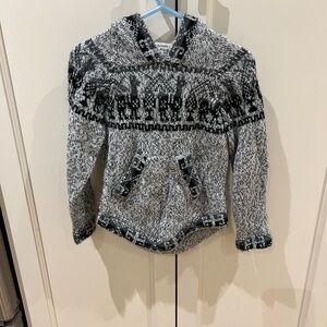 Alpaca pattern llama Knit Sweater with hood 2t
